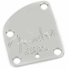 NECK PLATE FENDER Deluxe - 0059209049 - Chrome - pour guitare basse