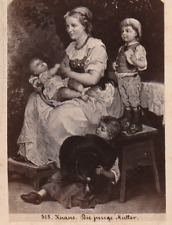 LOUIS KNAUS LA JEUNE MERE JUNGE MUTTER D' APRES UN TABLEAU PHOTO CDV 10 x 6,5 cm