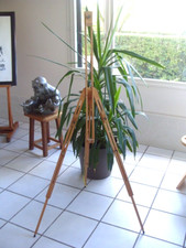 ANCIEN CHEVALET BOIS PEINTRE TREPIED REPILABLE PLIABLE CAMPAGNE LAMPE LOFT DECO