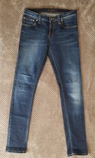Jean NUDIE Skinny Tight Long John Dark Superblue W27 L32 Extensible