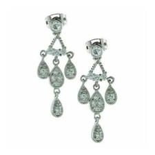 925 Argent Zircone Larme Lustre