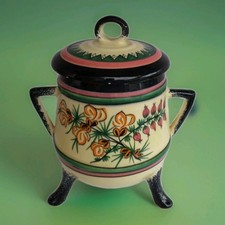 Ancien sucrier tripode en céramique henriot  Quimper