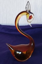 OISEAU CYGNE EN VERRE DE MURANO HAUTEUR 17,5CM