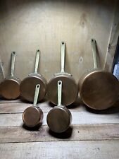 6 Casseroles En Cuivre / Diamètre 16-14-12-10-8-6