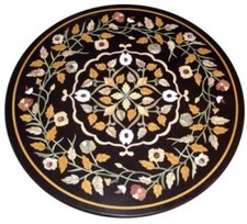 24 " Marbre Table Top Pietra Dura Marqueterie Inlaid Artisanat Art Pièce Décor