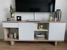 Meuble TV AMPM en bois naturel et blanc 