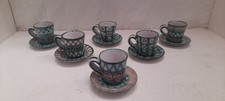 Rare Série 6 Tasse et Sous Tasse robert picault  Vallauris céramique Capron RP 