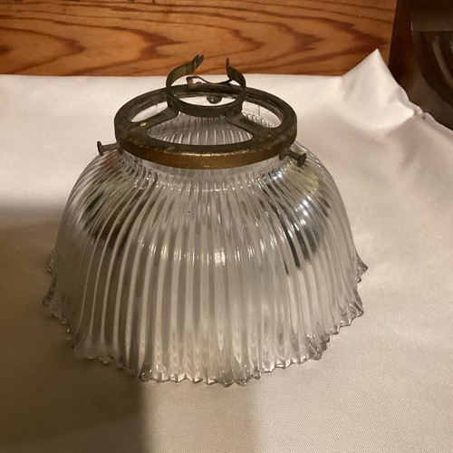 Antique holophane lamp shade - lamp,