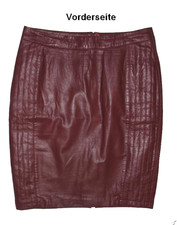 Jupe En Cuir - EMILIA LAY - Mi-Longue En Bordeaux En Cuir Nappa ! Taille 42
