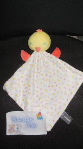 Doudou plat oiseau poussin - doudou,