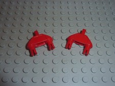 2 x LEGO Red Hinge 1x3 with Two Pins Locking 1 Finger  Round Réf 47973 Set 7075