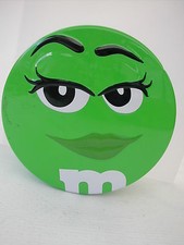 * M&M'S BOÎTE METAL RONDE A M&M'S 2015 PASTILLE VERTE