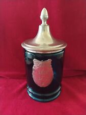 Pot de Salle De Bain ,Verre Bleu Turquoise Etain à La Rose , Vintage,Sel De Bain