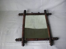Miroir ancien, cadre en bambou