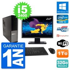 PC Dell 990 DT Ecran 22" Intel i5-2400 RAM 32Go Disque Dur 1To Windows 10 Wifi