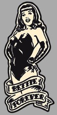 PINUP BETTIE PAGE RAT'S ROD BOBBER VINTAGE AUTOCOLLANT/STICKER AUTO MOTO BB036
