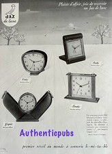 PUBLICITE JAZ DE LUXE REVEIL MODELES COTIC BALIC GAPIC LANDIC DE 1952 FRENCH AD
