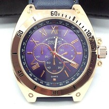 MONTRE ATLAS FOR MEN LAITON WATCH bracelet cuir bleu