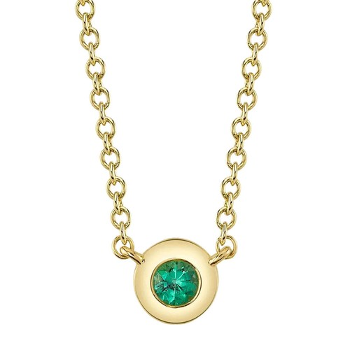 14k jaune émeraude chaton - 14k,