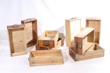 1 X Age Portail Bois Old Vintage Bois Boîte en Bois Tiroir Schieber Avec Poignée