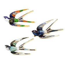 3 Pièces Broche Hirondelle Hirondelle Broche en Cristal Broche en Forme d'ani...