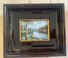 Porcelaine de Limoges Signé Marcel Chauffriasse 1929 1990 Paysage Cadre