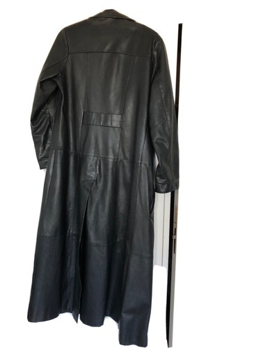 Manteau long cuir - long, en