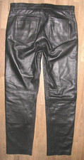 Pantalon En Cuir Pour Homme - Jean En Cuir Nappa Noir Taille 48