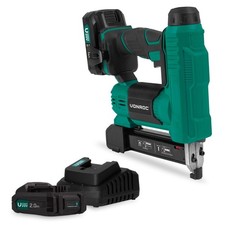 VONROC Agrafeuse-cloueuse 20V avec deux batteries 2.0Ah et chargeur 