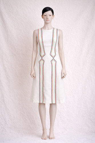 Robe trapèze laine blanch - robe,