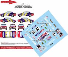 DECALS 1/18 REF 0072 PEUGEOT