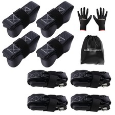 Sangle d'Arrimage 2.4m for Auto Moto VTT 2363kg Polyester Noir Set 4pcs