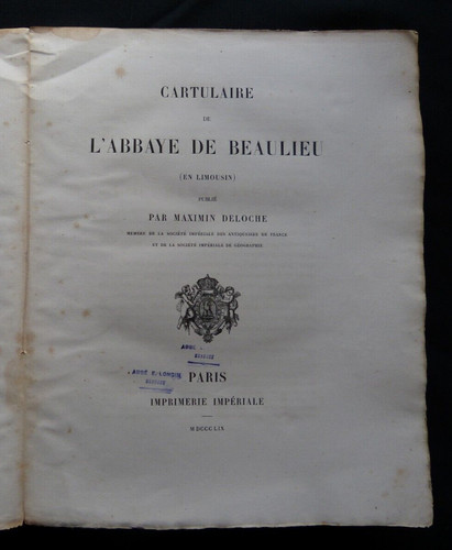 Deloche cartulaire de - -,