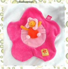Doudou Plat Fleur Rose Abeille