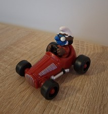 Figurine Schtroumpf, smurfs, Voiture Bolide Rouge - Schleich Germany Peyo