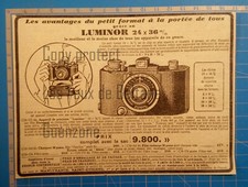 APPAREIL PHOTO LUMINOR PETIT FORMAT  publicité 1950 advert