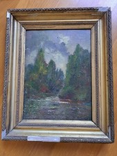 Huile sur panneau ancienne début 20° signature illisible 24x33 hors cadre