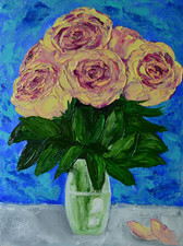 Tableau original roses fleurs