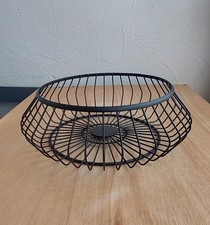 ? CORBEILLE FRUITS LÉGUME PAIN ❤️ PANIER MÉTAL NOIR MAT GRAND FORMAT 30 x 10 cm