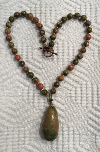 Teardrop unakite gemstone - teardrop,