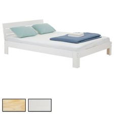 Lit double pour adulte 140 x 190 cm 2 places/2 personnes en pin massif