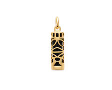 Pendentif en Plaqué Or 18 carats - Tiki Polynésien - Onyx