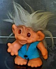 POUPEE THOMAS DAM TROLL DOLL VINTAGE CHEVEUX GRIS BLANCS