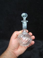 ancien flacon à parfum bouteille Baccarat modèle bambou torsadé Napoléon III