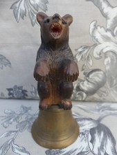 Foret Noire black forest RARE Cloche de table OURS bois sculpté 12cm de haut