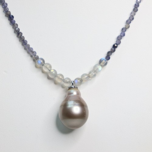 Collier perle noire tahiti - noire,