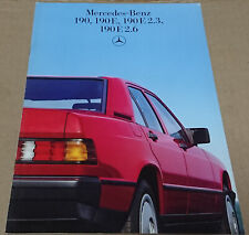 Catalogue publicitaire Mercedes Benz 190 E 2.3 2.6 1986 brochure prospectus 28 p