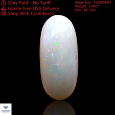 Pierre précieuse ovale naturelle opale de feu 5,00 cts cabochon fait main...