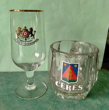 2 verres émaillé biére Rinck Lyon Cérès Lachapelle-sous-Rougemont