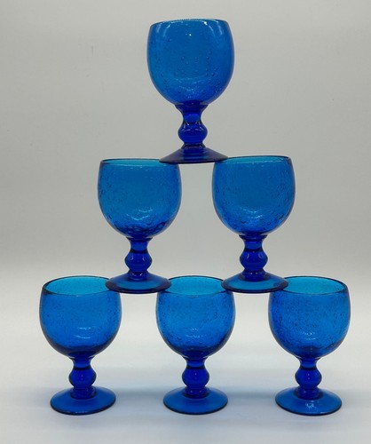 Verre biot bleu bulle lot - lot, 6